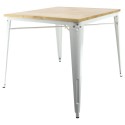 Tisch Industrie Design mit Holzplatte